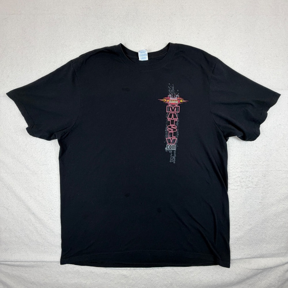 Port & Company Mens 2XL Black MuscleCars at the Strip Vegas Cuda Graphic T-Shirt